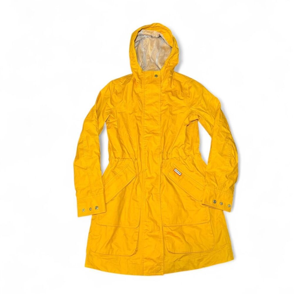 Hunter Yellow Hooded Utility Rain Jacket - Picture 2 of 13